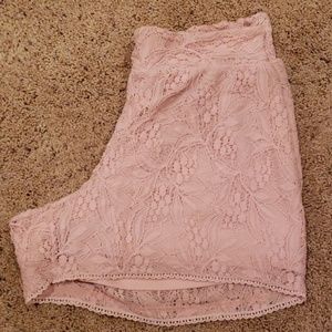 Lacy pink shorts